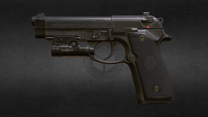 Beretta M9A1 3D Model