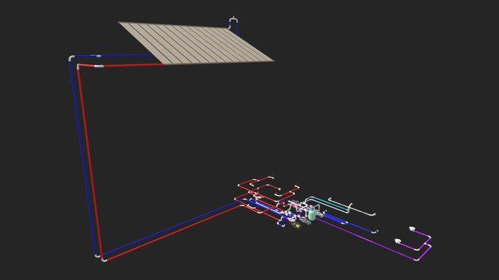 Piscina Residencial com Aquecimento 3D Model