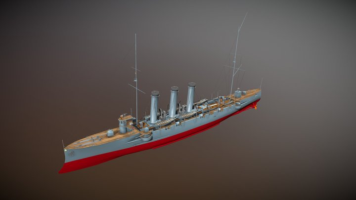 Protected cruiser IJN Niitaka 3D Model