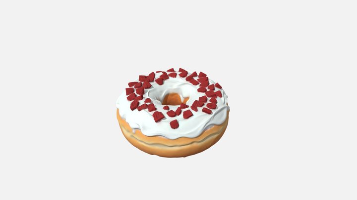 Red velvet donuts 3D Model