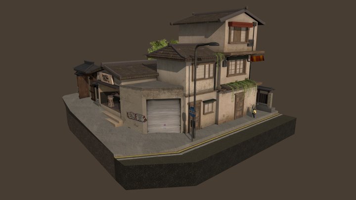 DAE Diorama - Japanese Suburban Grandma's House 3D Model