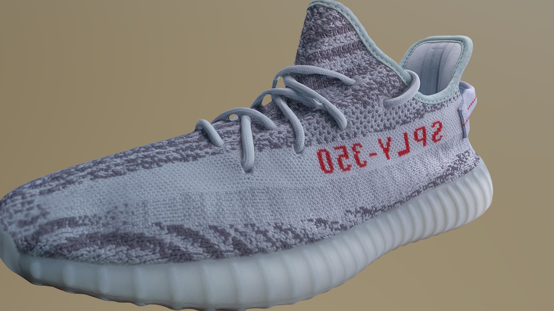 3D model Adidas Yeezy 350 Sneakers Shoes - This is a 3D model of the Adidas Yeezy 350 Sneakers Shoes. The 3D model is about a white and grey shoe.