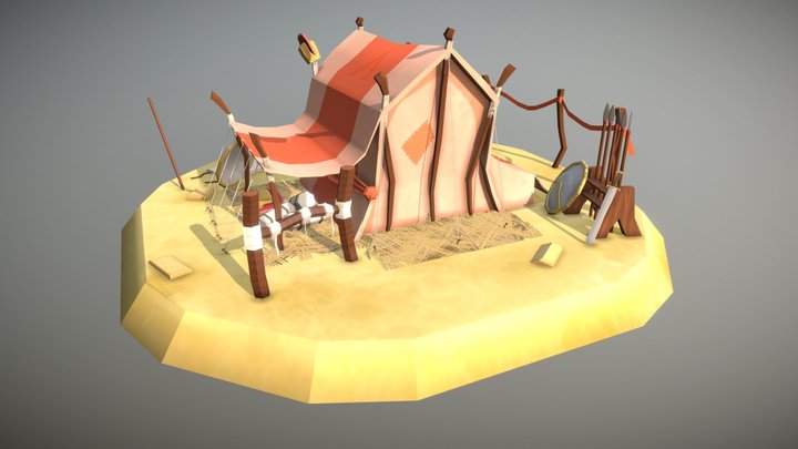 DAE Villages : Spartan war tent 3D Model