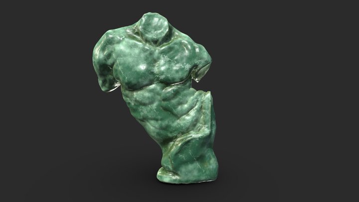 Jade Torso Sculpture 3D Model