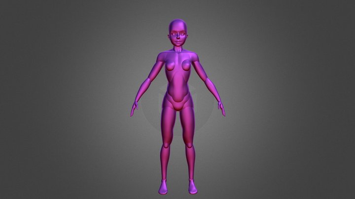 Blockout Stylized Female Lightweight 3D Model