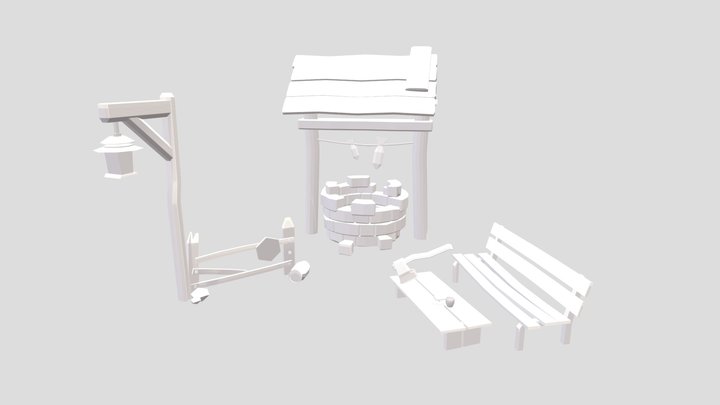 Forest Loner - 3 Simple Props 3D Model