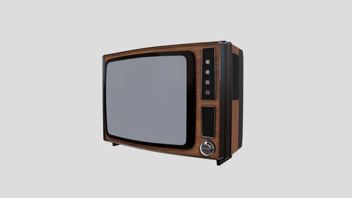 old portable tv set 3D Model