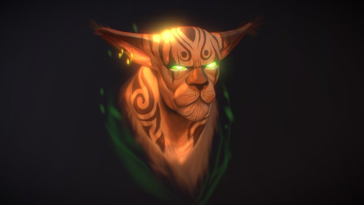 Katsuo :The green-eyed tiger 3D Model