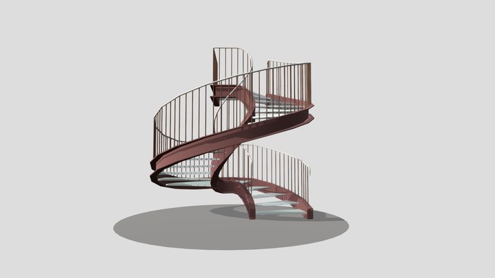 Schody B1 krecone 02 3D Model
