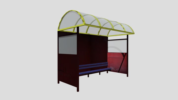 Bus Shelter 3D Model