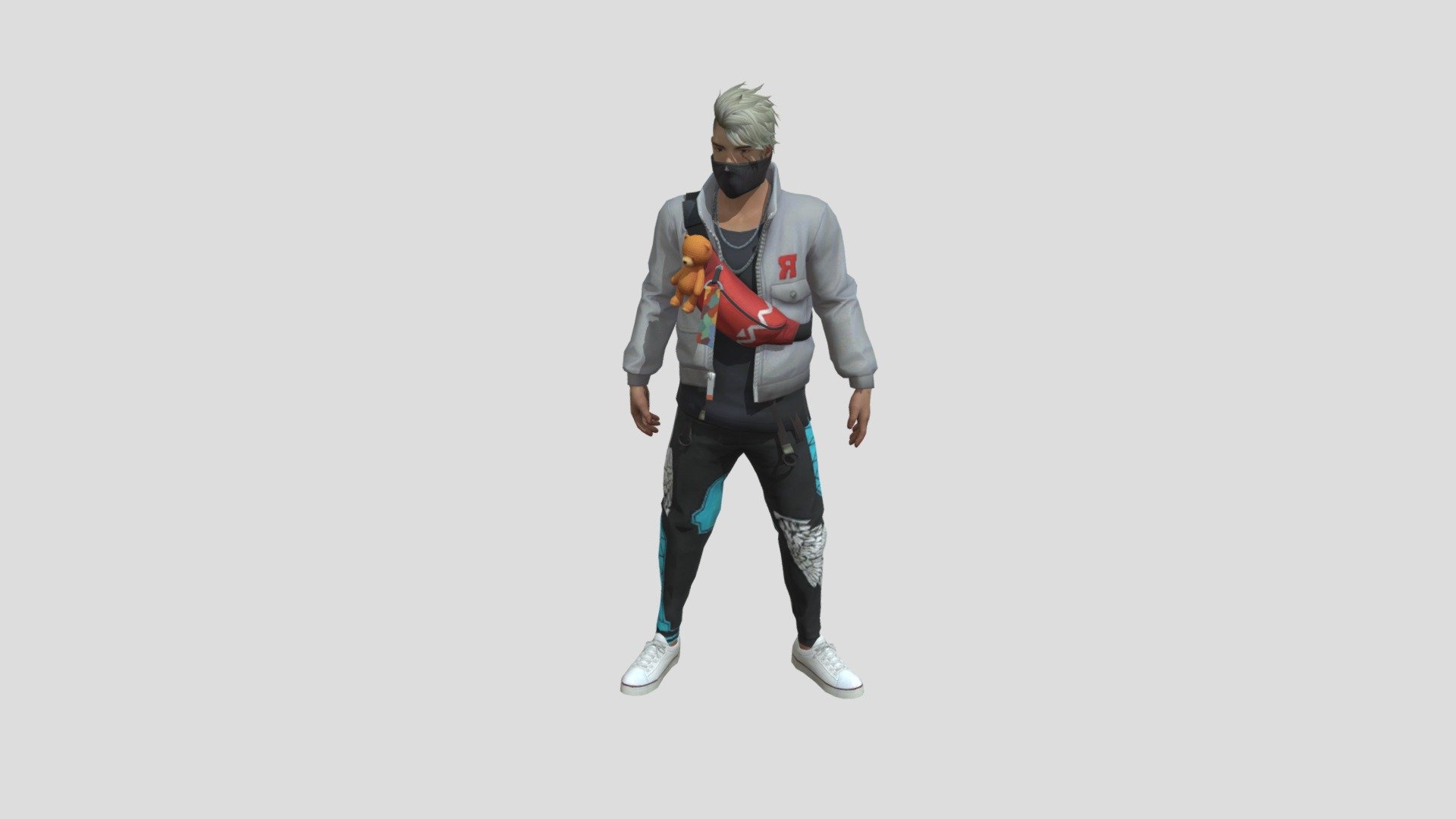 freefire teddy male character 3d model