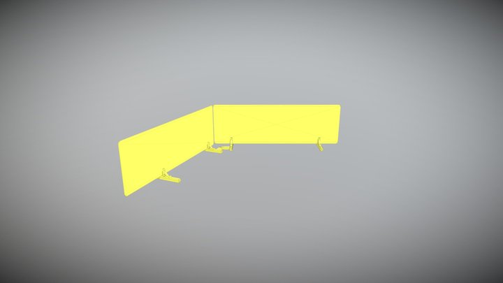 spit protection counter display over corner 3D Model