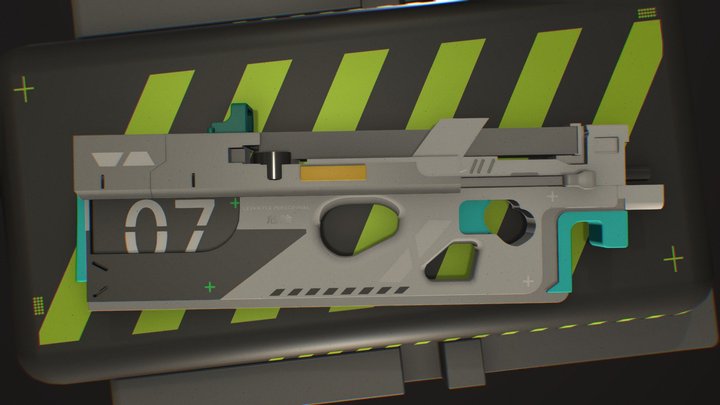 Marathon Inspired P-000 2B SMG 3D Model