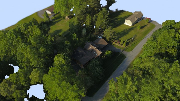 Homes on Hill 3D Model
