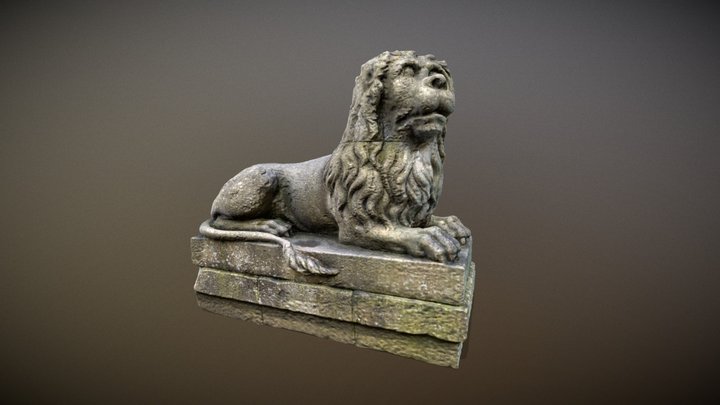 Lion statue rocks 3D Model