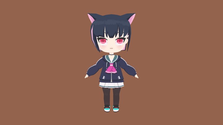 Low Poly Chibi Character 3D Model