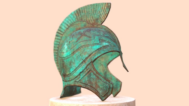 Bronze Roman Helmet [Game Ready] 3D Model