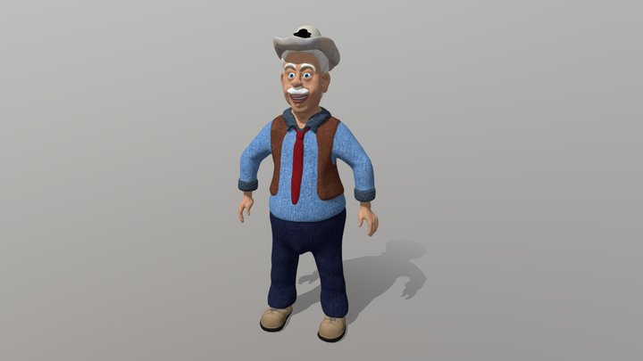 Old Man_Cartoon Character with 2K Textures 3D Model