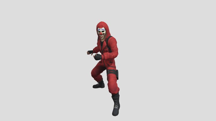 Bandle Red Criminal Freefire 3D Model