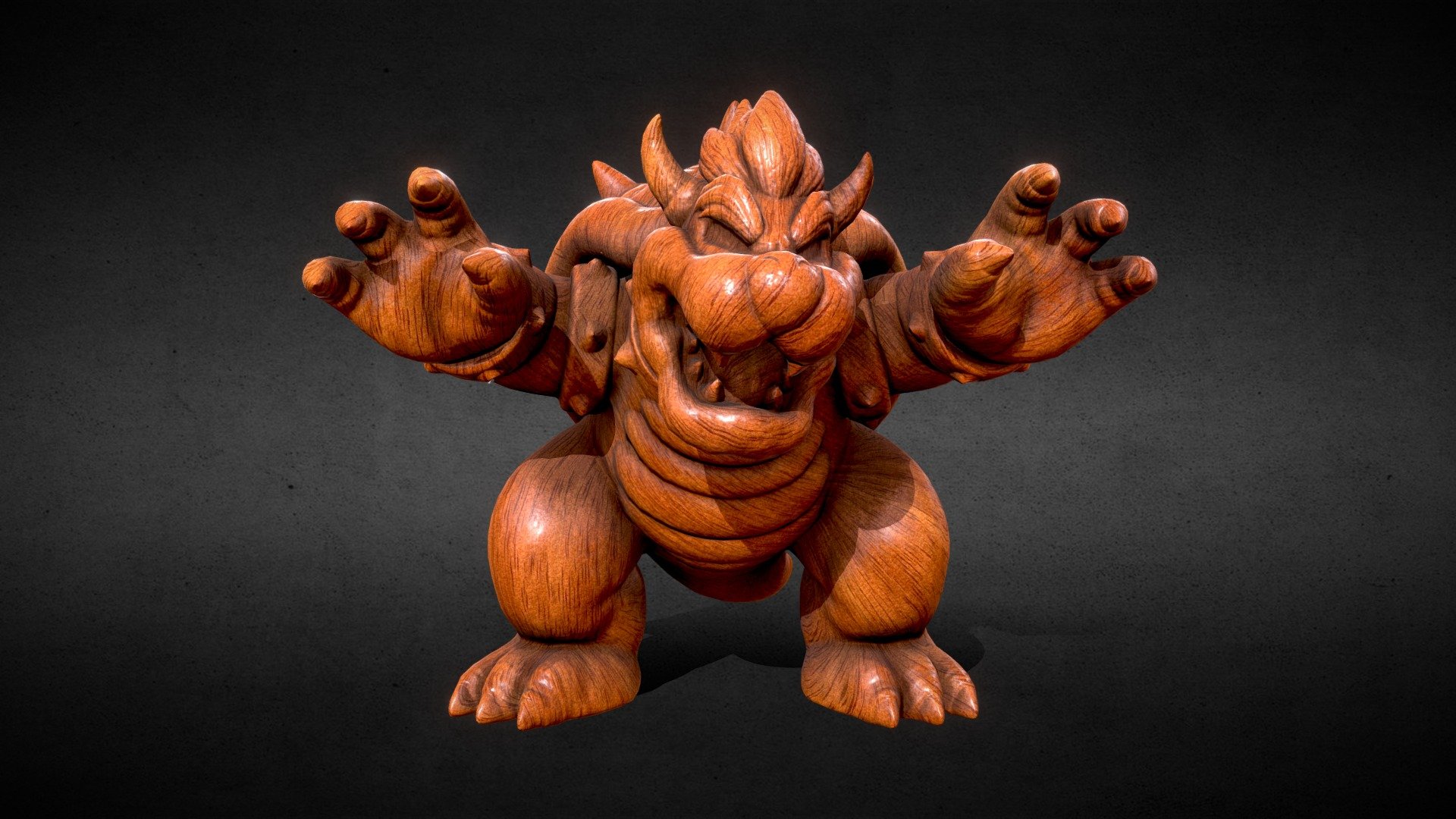 Wood carving Bowser 3D model by daidaiaoko [94cccb6] Sketchfab