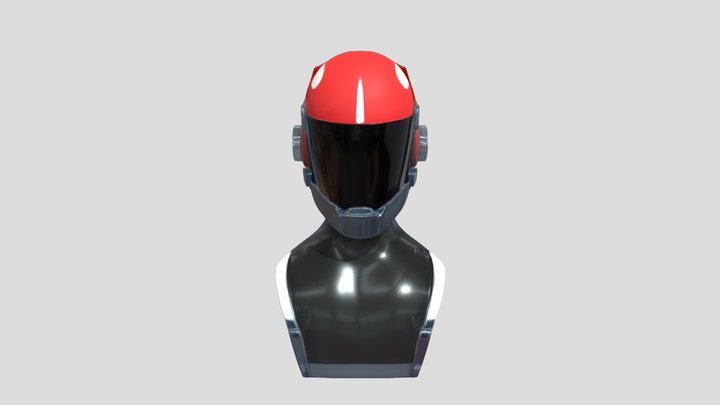 futuristic helmet on dark background 3D Model