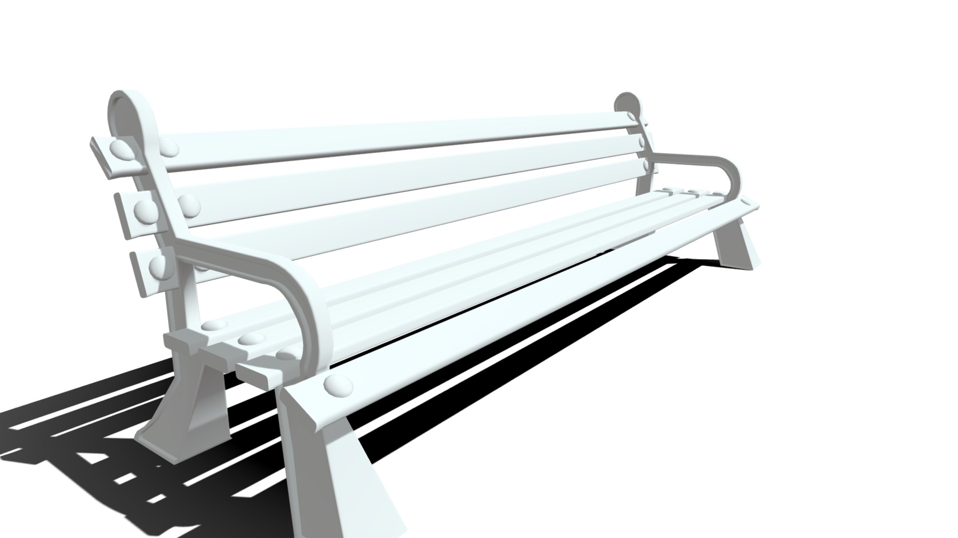 3D model Bench - This is a 3D model of the Bench. The 3D model is about a white bench with a metal frame.