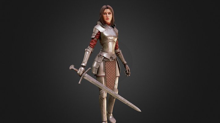 3d Arms Woman Warrior Model