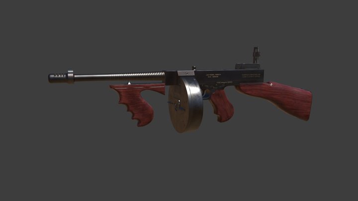 Tommy Gun 3D Model