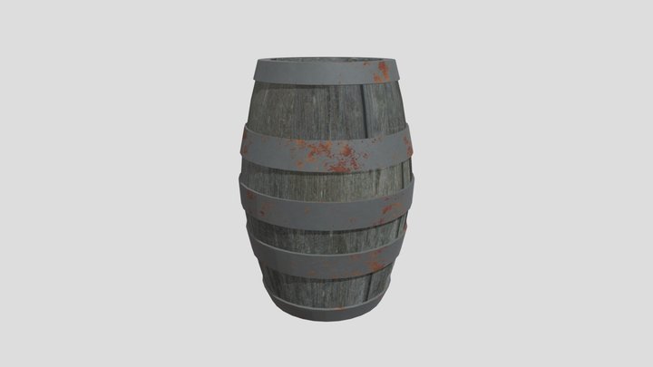 Wooden Barrel 3D Model