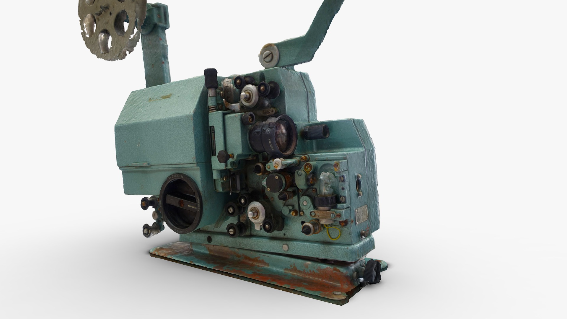 3D model Old Projector - This is a 3D model of the Old Projector. The 3D model is about a green and black machine.
