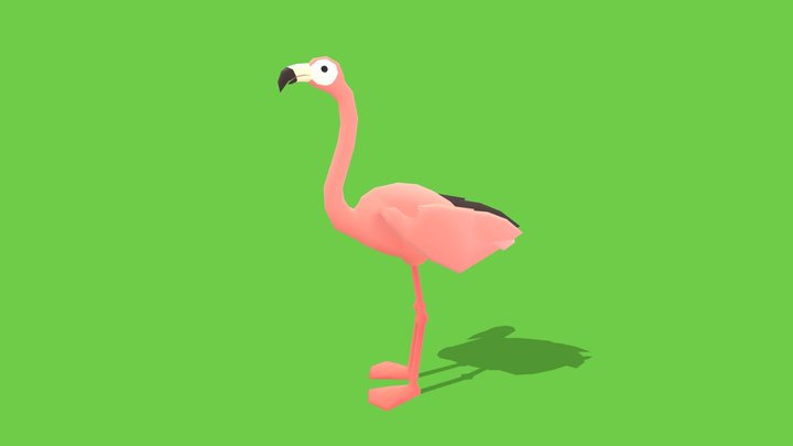Flamingo - Animated Low Poly – Free 3D Model STL