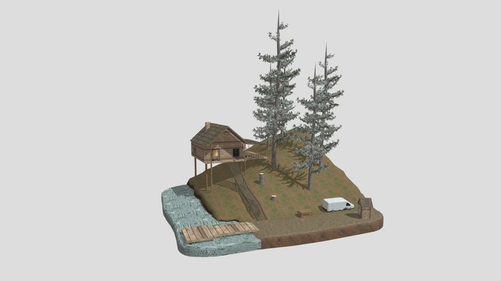 DAE Diorama - Forest loner 3D Model