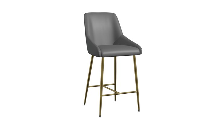 Madelaine Counter Chair Gray - 109377 3D Model