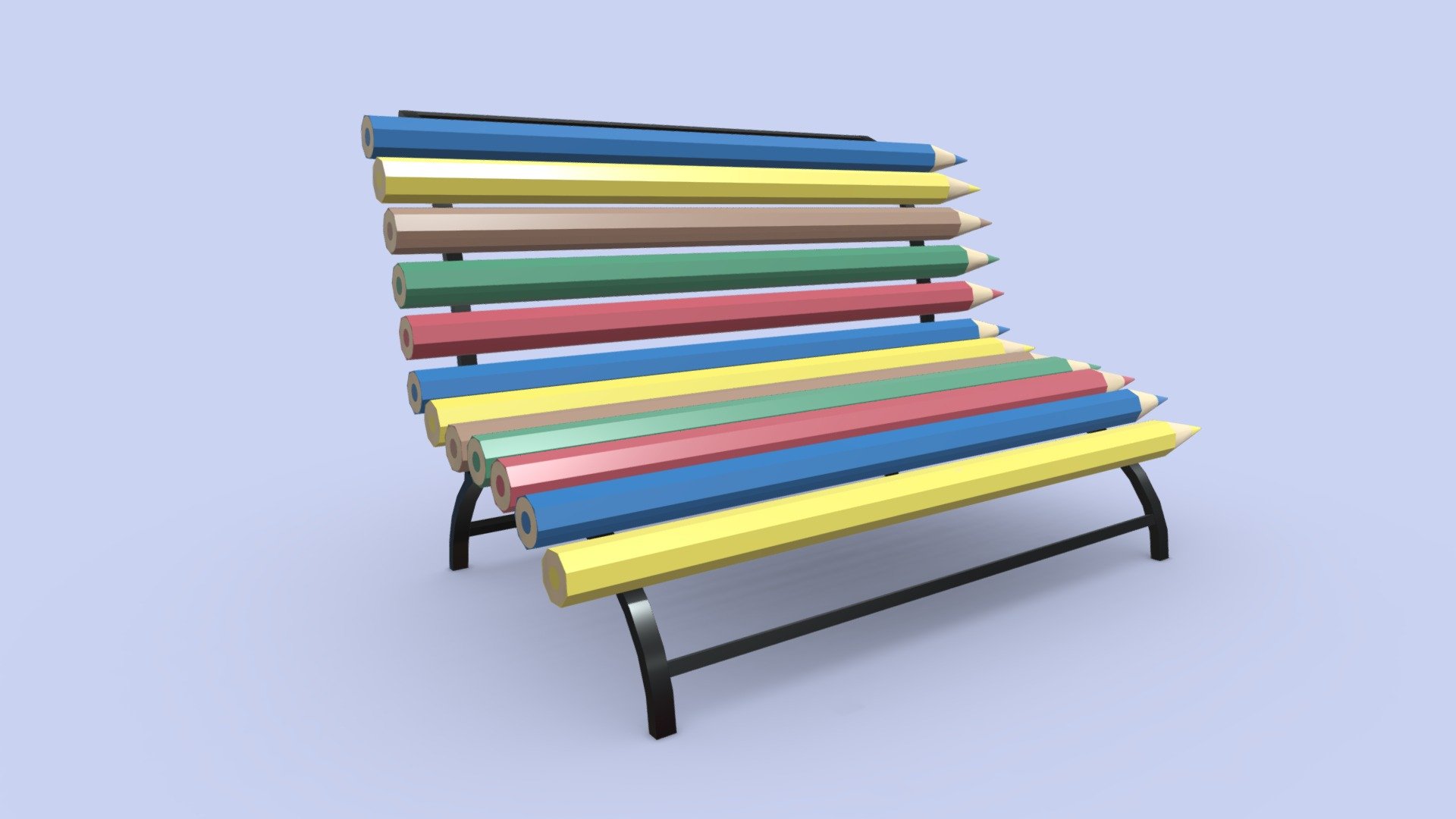 Colored Pencil Bench 3d Model By Maggatron Maggamodels 94d8b58 Sketchfab