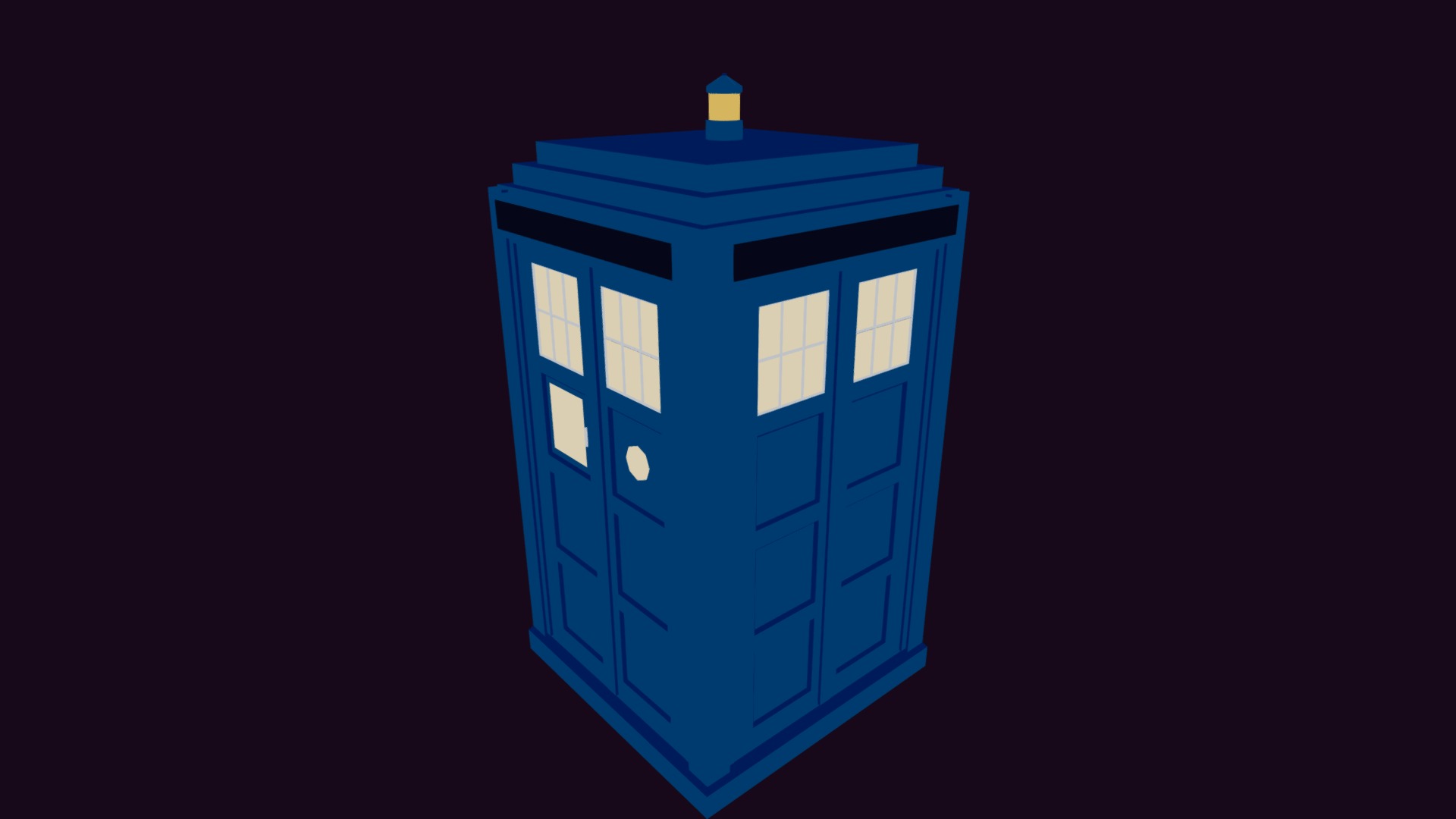 3D model Lowpoly Stylized Tardis - This is a 3D model of the Lowpoly Stylized Tardis. The 3D model is about a blue house with a black background.
