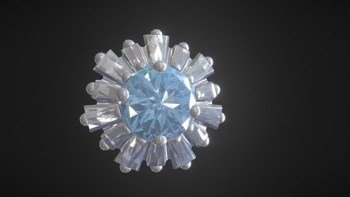 Earring diamond 3D Model