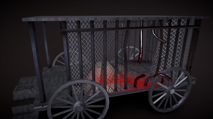 Destroyed cage wagon 3D Model