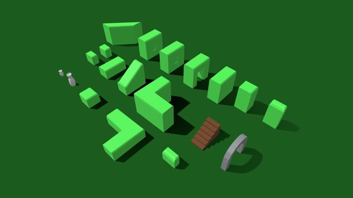 Low Poly Maze Asset Pack 3D Model