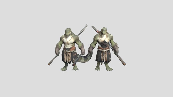 Lizard Warrior 3D Model