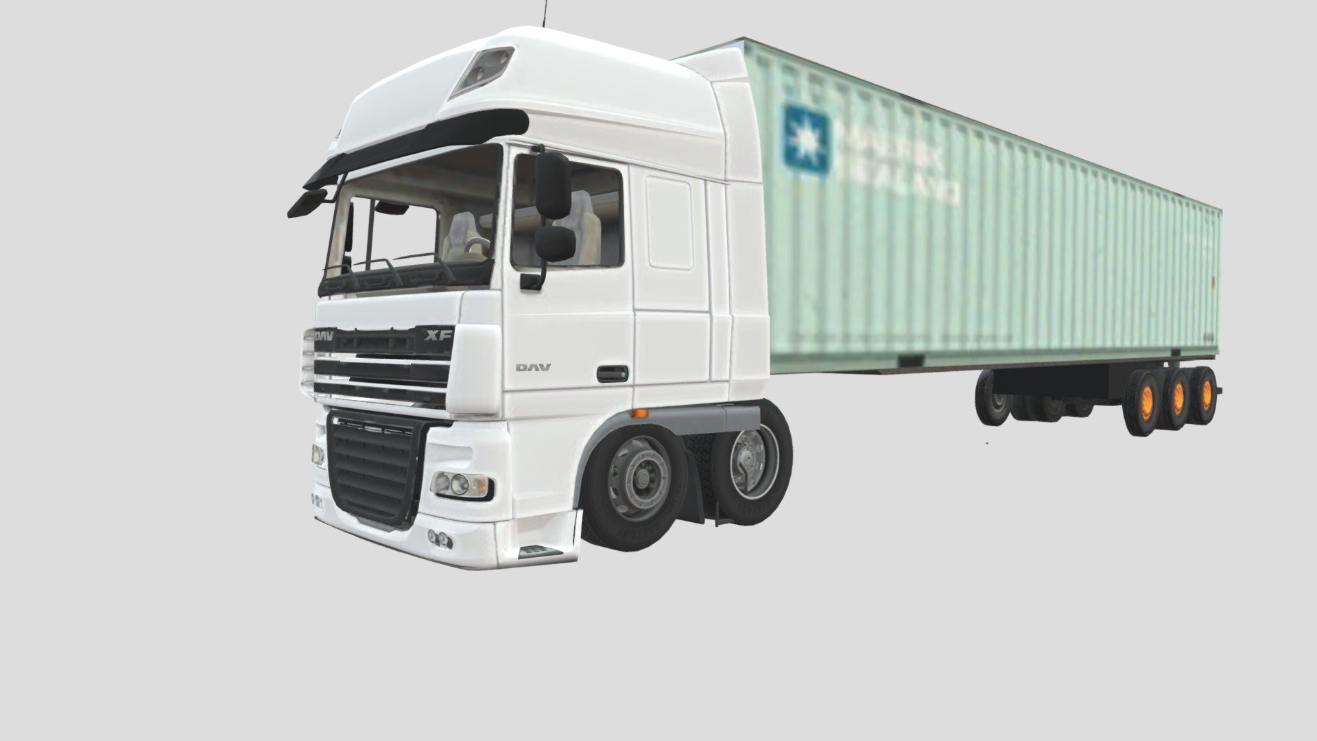 DAV Container Truck – Realistic Model - Download Free 3D model by ...