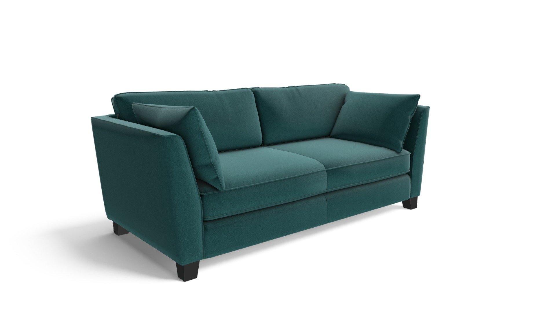 Wolseley 3 Seater Sofa, Peacock Blue Velvet