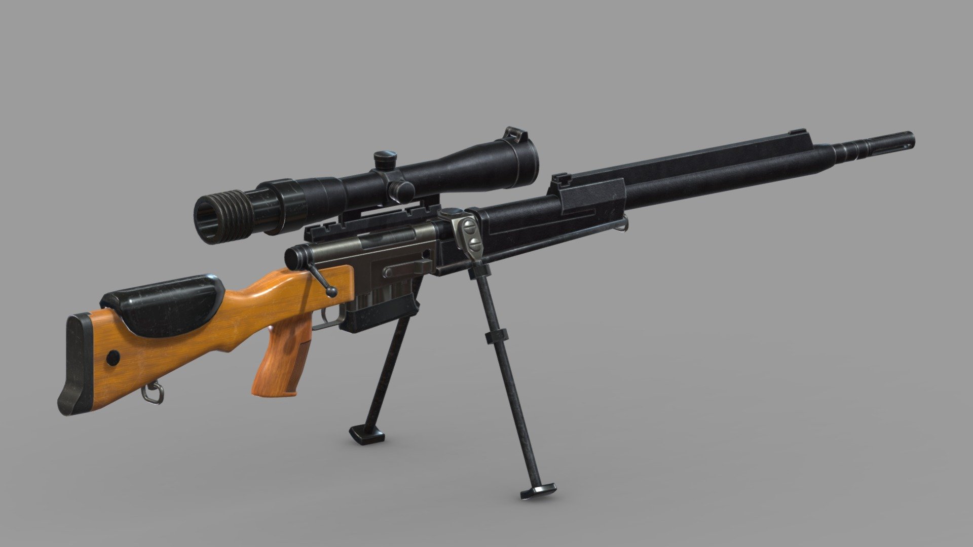 Fr F2 Sniper Rifle Low Poly Realistic Pbr - Buy Royalty Free 3d Model 