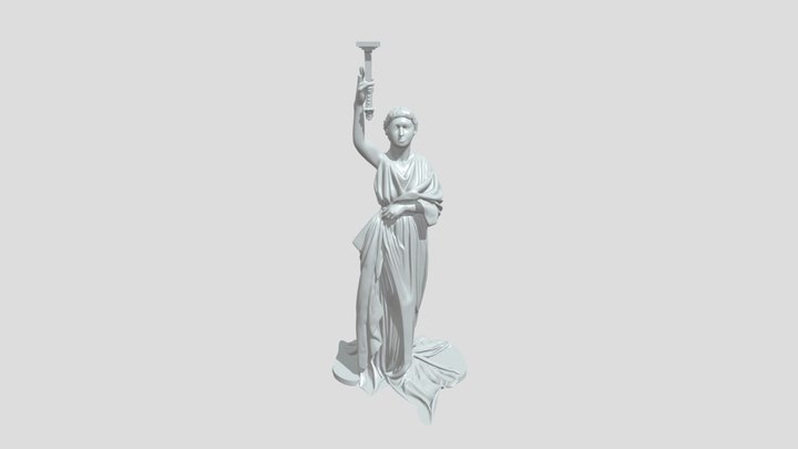 woman holding torch statue 3D Model
