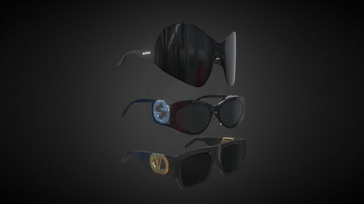 Top Brand SunGlasses Kit 3D Model