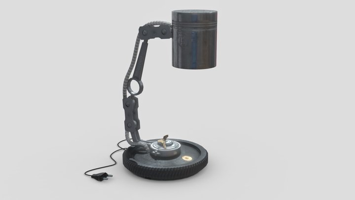 Lamp made of Car parts | Low-Poly Optimized 3D Model