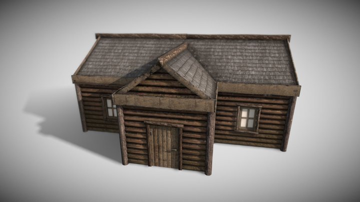 Log Cabin Wooden 3D Model