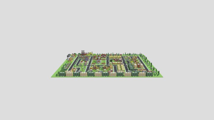 Low Poly Urban City (Open World) 3D Model