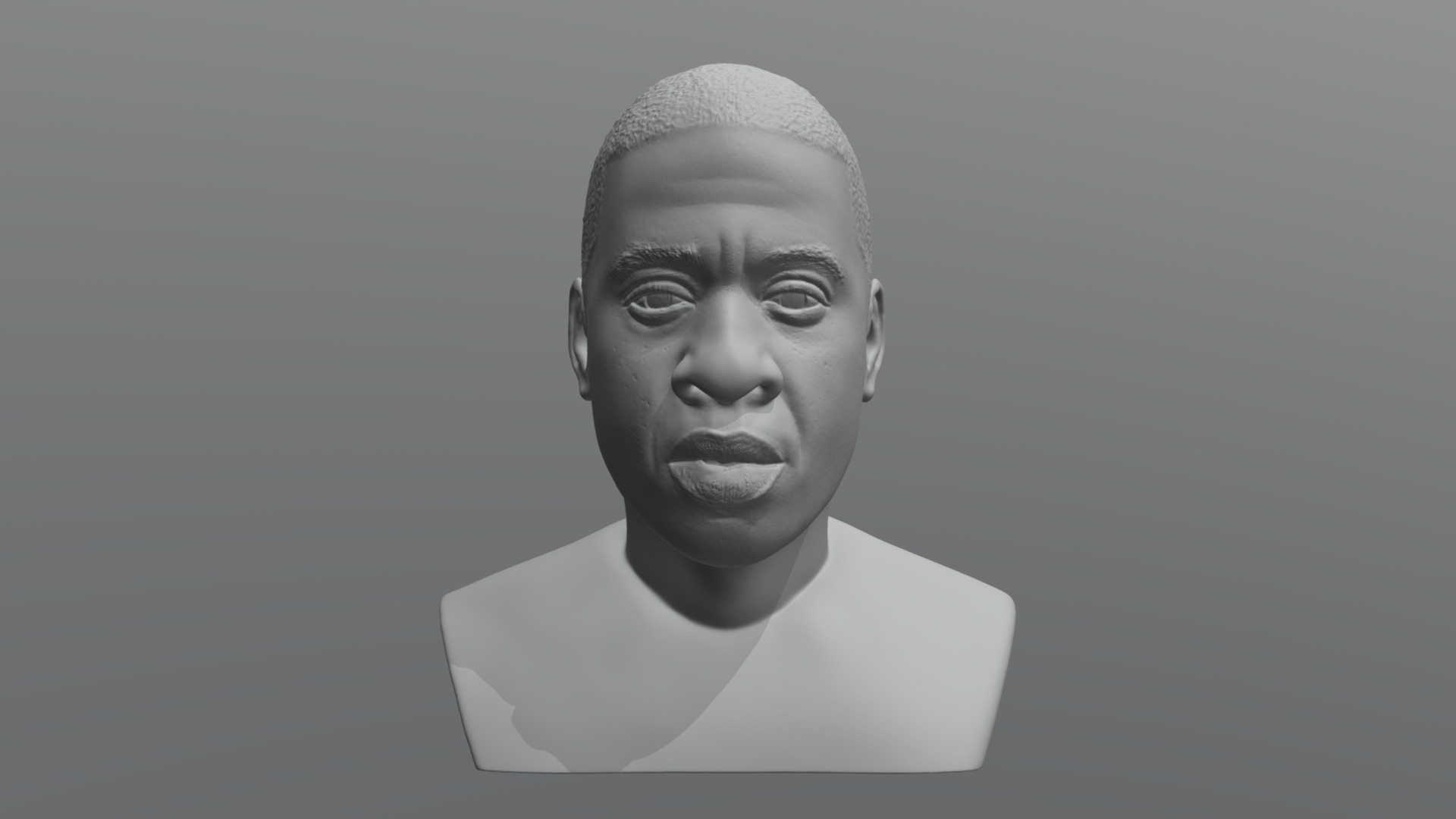 3D model Jay-Z bust for 3D printing - This is a 3D model of the Jay-Z bust for 3D printing. The 3D model is about a man with a white shirt.