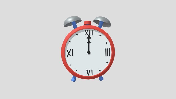Clock with 12h animation 3D Model