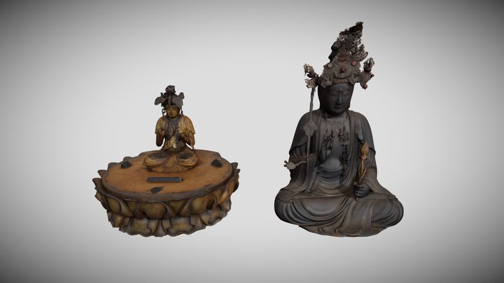 木造聖観音坐像附胎内仏（木造聖観音坐像、木造聖観音坐像(胎内仏)） 3D Model